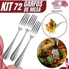 Kit 72 Garfo de Mesa Premium Aço Inoxidável para Refeições em Buffet Casa Cozinha e  Restaurante