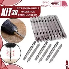 Combo 30 Bist Ponteira Dupla Fenda e Philips Magnética Aço Cromo Vanádio Resistente de Parafusadeira