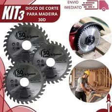 Jogo 3 /2/1 Disco de Corte Widea 110x22,23MM 30 Dentes para Madeira para Serra Circular Esmerilhadeira