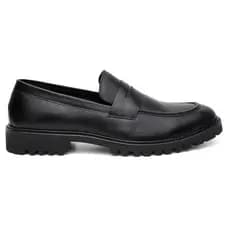 Mocassim Casual Centuria Tratorado Couro Preto