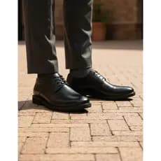 Sapato Casual Centuria Derby em Couro Preto