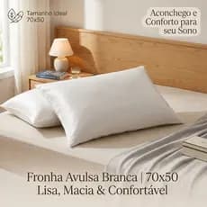 Fronha Avulsa Branca 70x50 Lisa Macia Confortável Roupa De Cama