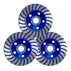 KIT 3 Disco Desbaste Turbo Rebolo Fresa Concreto Granito Mármore 115mm