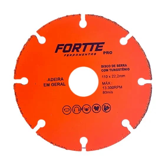 Disco Tungstênio Corte Madeira 110mm Esmerilhadeira