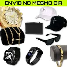Kit Masculino Boné +Corrente Cruz +Pulseira + Óculos+ Relogio aço+m4+relógio digital + Carteira Luxo