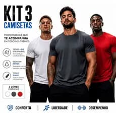 Kit 3 Camiseta Para Exercício Academia Correr Camisa Dryfit Envio no Mesmo Dia