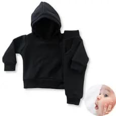 Conjunto Infantil Menina Menino Recém Nascido Moletom Flanelado Liso
