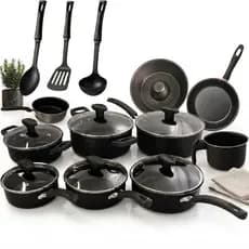 Conjunto Panelas 13 Peças Antiaderente Teflon Tampa Vidro