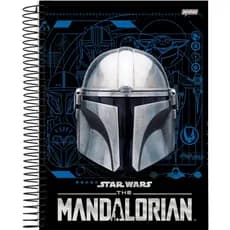 Caderno Mandalorian Star Wars 160 Folhas 10 Matérias