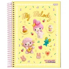 Caderno My Melody Kuromi Hello Kitty 160 Folhas 10 Matérias