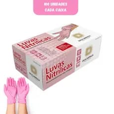 Luva Nitrílica Rosa Descarpack Com 100 Uni