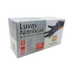 Luva Nitrílica Preta Descarpack Com 100 unidades