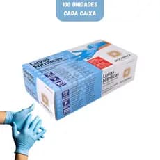 Luva Nitrílica Azul com 100 Unidades Descarpack
