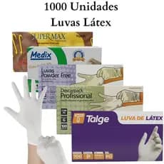 1000 Luvas de Látex Descartáveis com Pó – Brancas – Tamanhos P, M ou G – Talge / Descarpack / Medix / Supermax