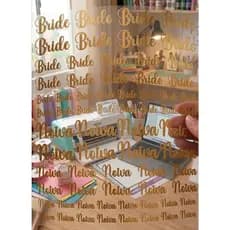 Kit 68 Adesivos Termocolantes Noiva e Bride Dourado - Ideal para Convites de Casamento e Mimos Luxo
