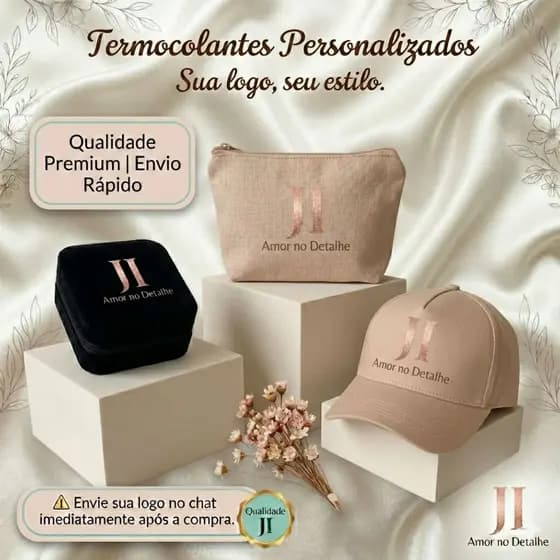 LOGO Aplique Termocolante para Organza, Cetim, Algodão e tecidos sintético - brinde personalizado