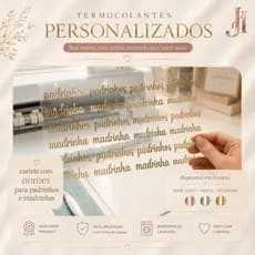 Adesivo Filme de Recorte Padrinhos Casamento Ouro Metálico - Personalize Robes e Convites 25x13cm