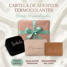 Nome Termocolante Personalizado Metalizado para Porta Joias, Necessaire, Carteira e Tecidos