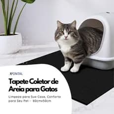 Tapete Coletor de Areia para Gatos com Tira Autocolante Premium Pet 60x50cm