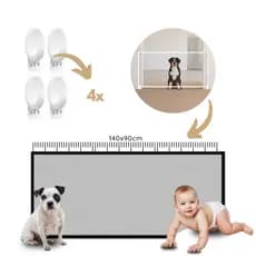 Cerca para Cães e Gatos Tela de Proteção para Portas Removível Premium Pet