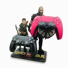 Suporte 2 Controles PS5 PS4 Xbox God of War Personalizado MDF