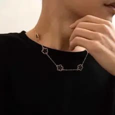 Corrente diversas cores Trevo Choker 50cm 100% Moeda Antiga Premium