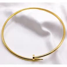 COLAR AÇO INOXIDÁVEL ARO RÍGIDO PREGO - DOURADO