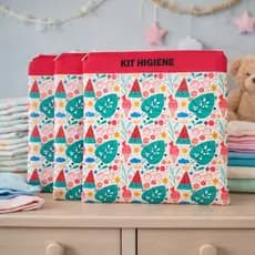 Saquinho Maternidade Nylon Roupa Limpa Suja Creche Organizador de Fraldas Bebe Saquinho