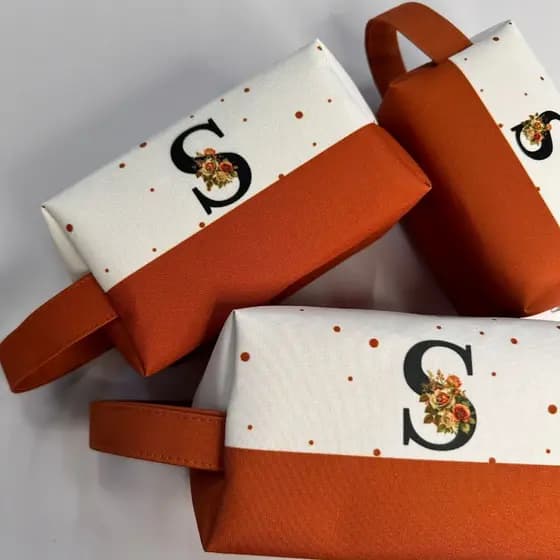 1unid Necessaire Box Com Alça Organizador Necesser Com Inicial Bolsinhas Para Viajem Maquiagem