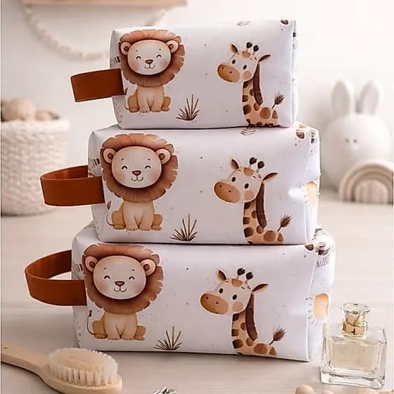 Necesser Infantil Kit C/3 Peças Organizador De Maternidade Creche Necessaire de Menina Bolsa Maternidade Menino