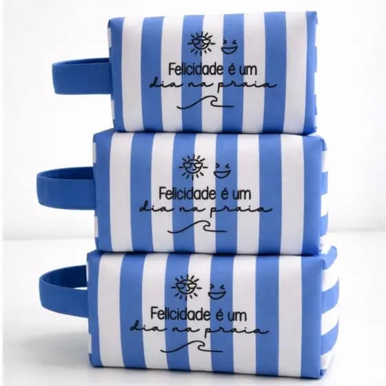 Kit C/3 Necessaire  Organizadora de Viajem, Mar e Praia Bolsinha de Cosmetico e Maquiagem Bolsa Organizadora