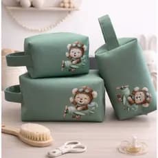 Necessaire Organizadora Infantil Creche e Maternidade Bolsa Infantil De Bebe Menina e Menino Kit 3Peças