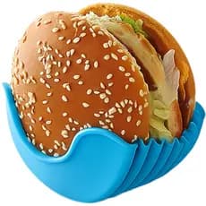 Suporte Silicone para Hambúrguer Lanches e Sanduíches Donuts Salgados Fast Food Reutilizável