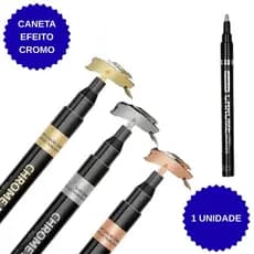 Caneta Marcador Permanente Liquido Efeito Metálico Vidro Espelhos