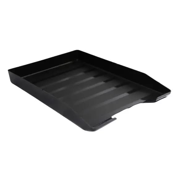 Caixa Correspondência Organizador Papel Mesa Simples Acrílico, fumê, preto Bandeja Escritorios