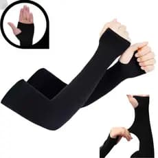 2 Pares Manguito Proteção Solar UV Fina Braço Seda Masculina Feminina Respirável 40cm