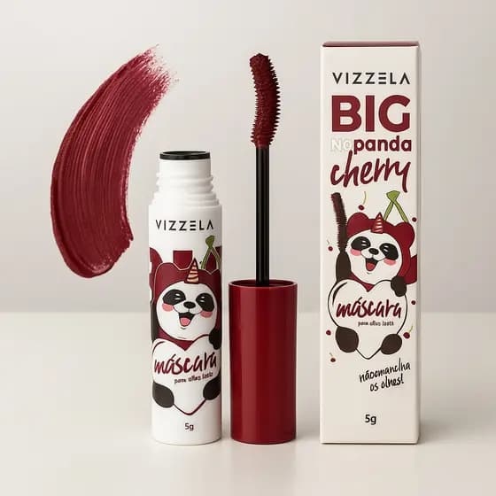 Máscara Para Cílios Big no Panda CHERRY - BORDÔ VIZZELA