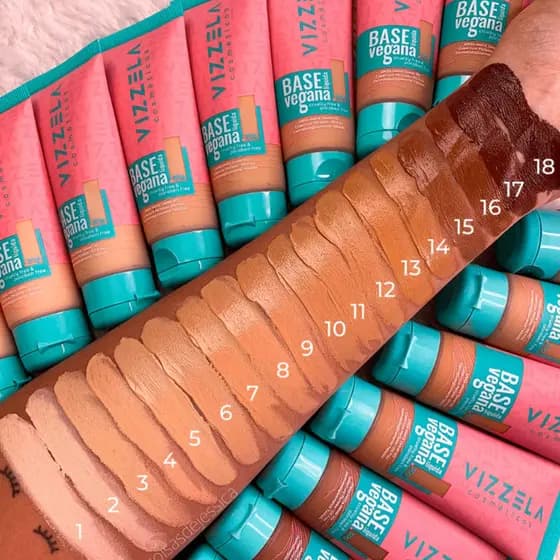 Vizzela Base Líquida Matte Vegana 30g Alta Cobertura