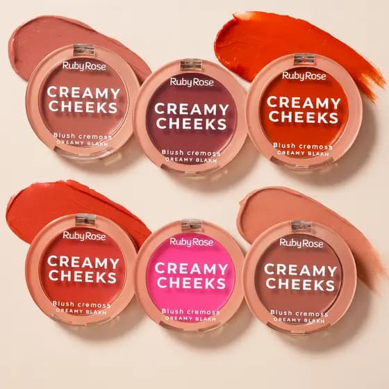 Blush Cremoso Creamy Cheeks Ruby Rose Linha Rosa HB-M02