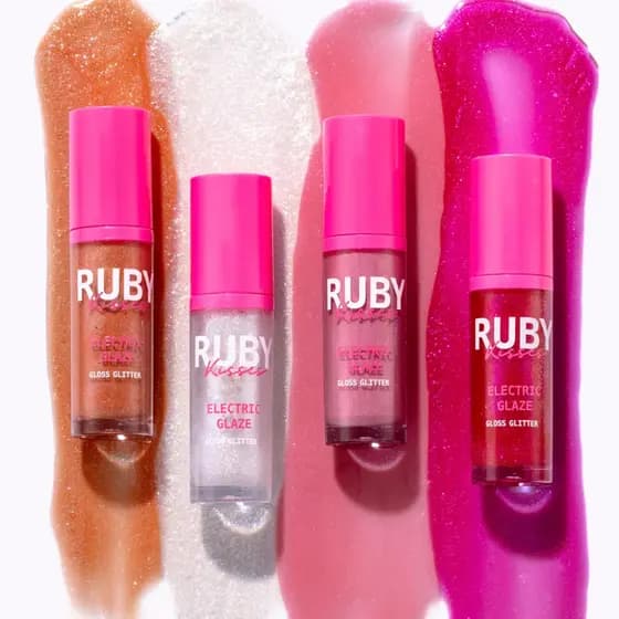 Lip Gloss Labial Glitter Electric Glaze RUBY KISSES