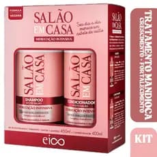 Kit Shampoo 450ML + Condicionador 400ML Salão em Casa HIdratação EICO Cosmeticos