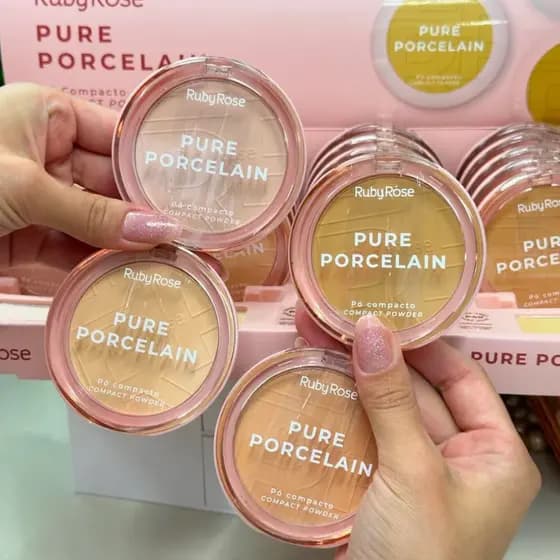 Pó Compacto Pure Porcelain RUBY ROSE - Linha Rosa