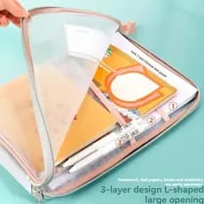 Pasta organizadora de Arquivos de Malha em Nylon Durável em Forma de L - Saco de Armazenamento de Papel