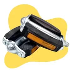 Pedal Alvorada Rosca Grossa 9/16 Emborrachado Aço com Refletor