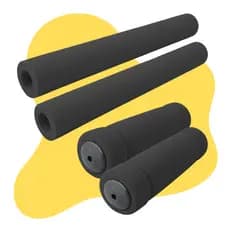 Conjunto Manopla Beach Espuma Preto para Guidão Bicicleta