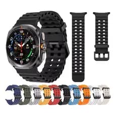 Pulseira De Silicone Marine Para Samsung Watch 7 Ultra 47mm