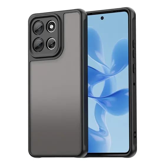 Capa Capinha Traseira Fosca Translúcida Botões Preto Para Seu Motorola Moto G à Prova de Quedas com Airbags