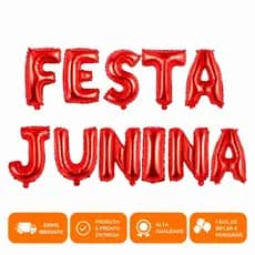 KIT PALAVRA BALÕES - FESTA JUNINA - ARRAIA - ROÇA