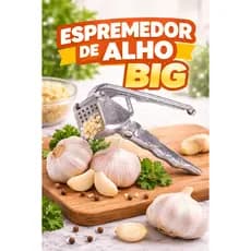 Espremedor de Alho Alumínio Big Grande Resistente Manual Fácil Limpeza Cozinha
