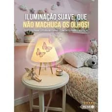 Abajur Decorativo Infantil com LED | Luminária de Mesa Moderna | Borboleta ou Espaço | Bivolt 3W